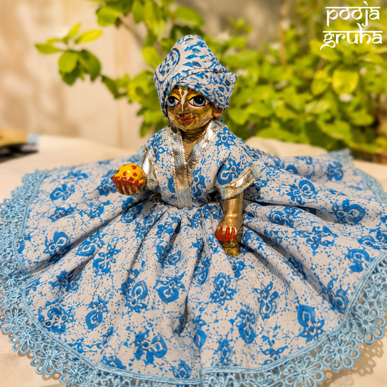 Neel Ras Laddu Gopal Cotton Dress Set