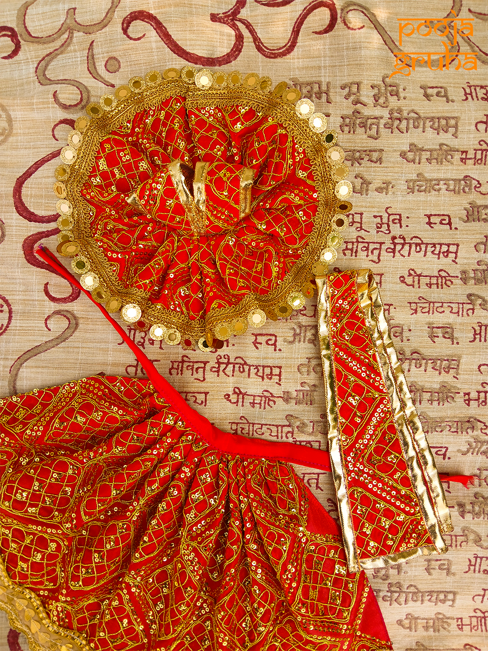 Mata Rani & Laddu Gopal Zari Dress Set