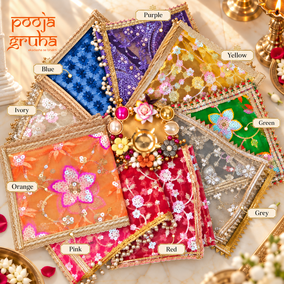 Navratri Navrang Chunri Set | 9 Divine Colours for Mata Rani Ji
