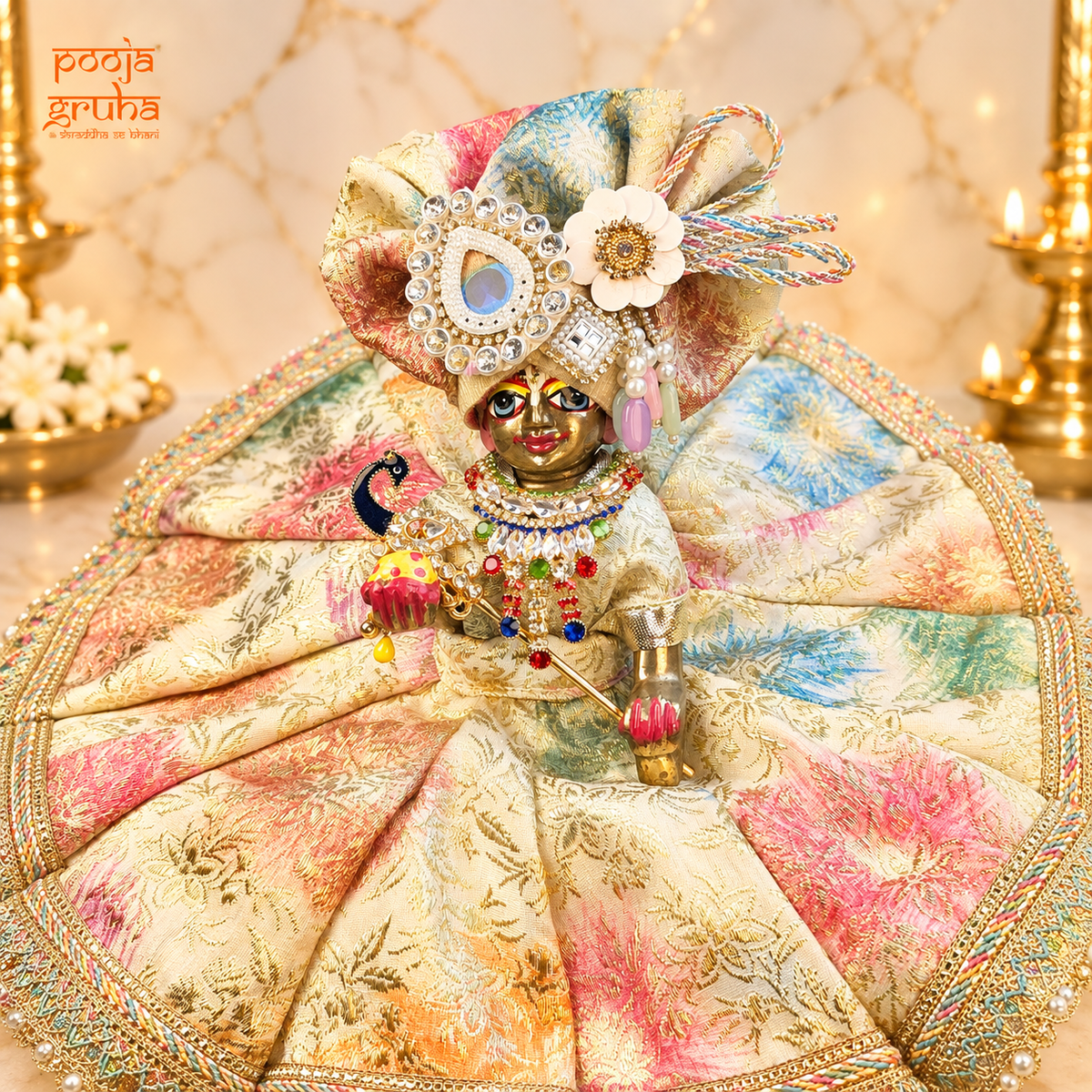 Phoolrang | Navratri Special Radha Rani & Laddu Gopal Dress Set