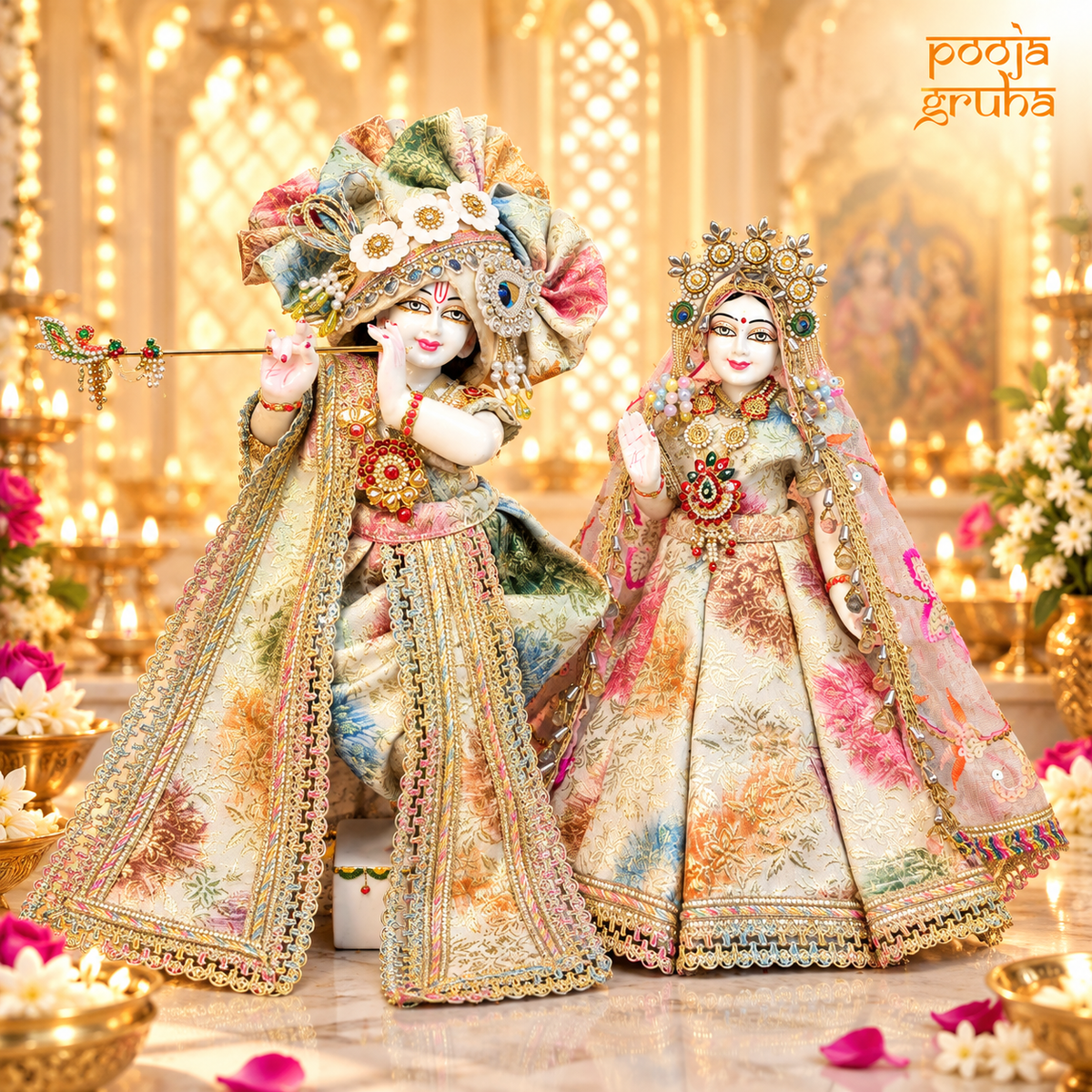 Phoolrang | Navratri Special Multicolor Radha Krishna Dress Set