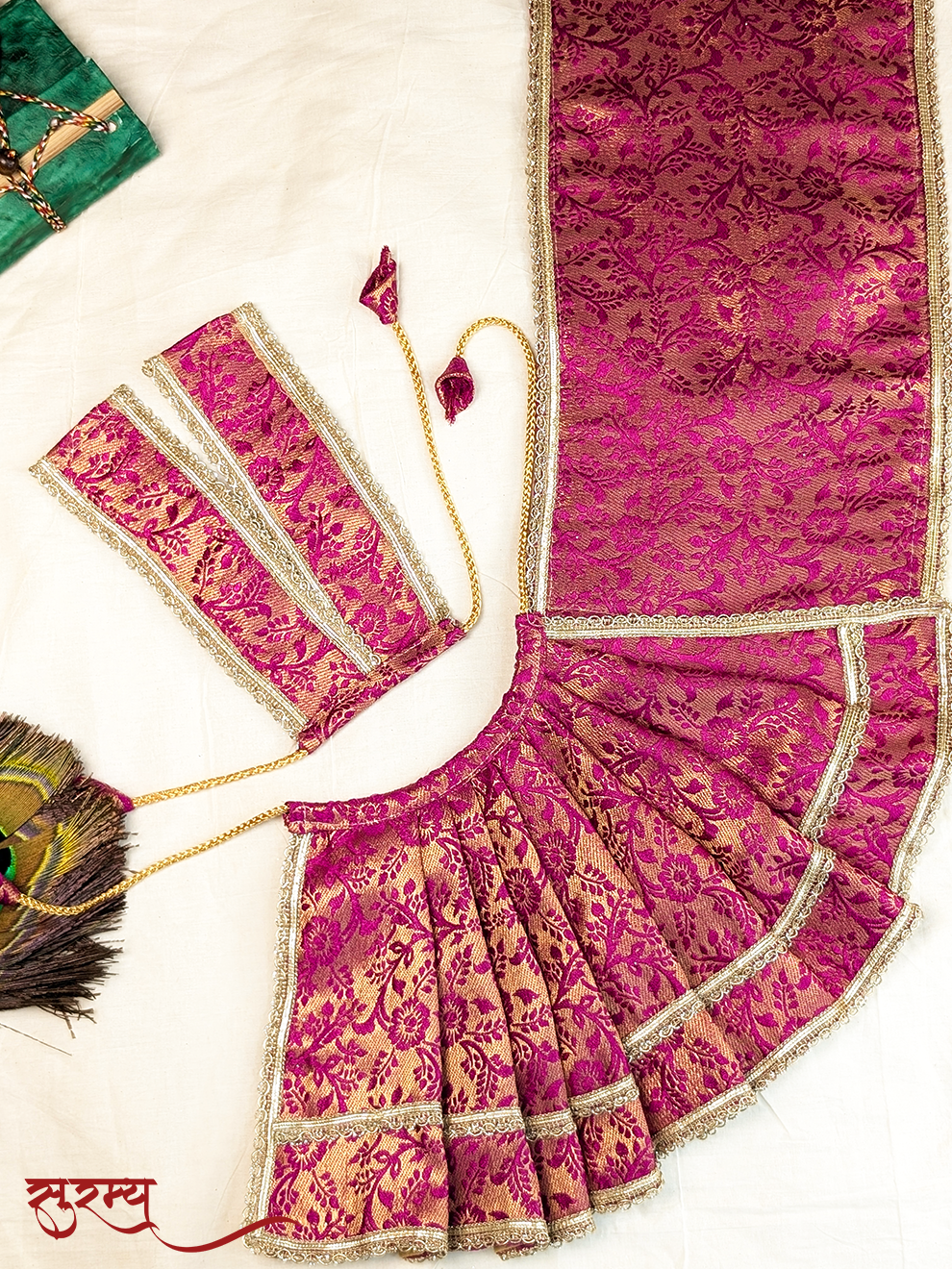 Rajrani Gulab Saree | Pink Silk Brocade Saree for Mata Rani Ji