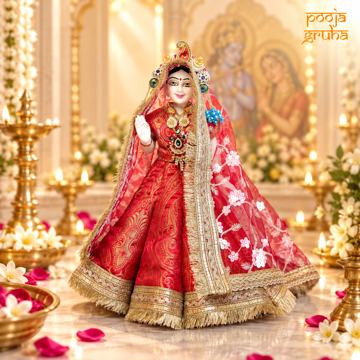 Raktambari | Navratri Special Radha Krishna Dress Set