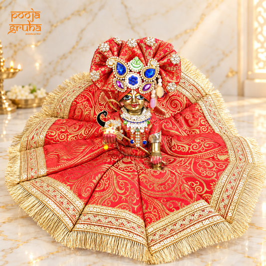 Raktambari | Navratri Special Radha Rani & Laddu Gopal Dress Set