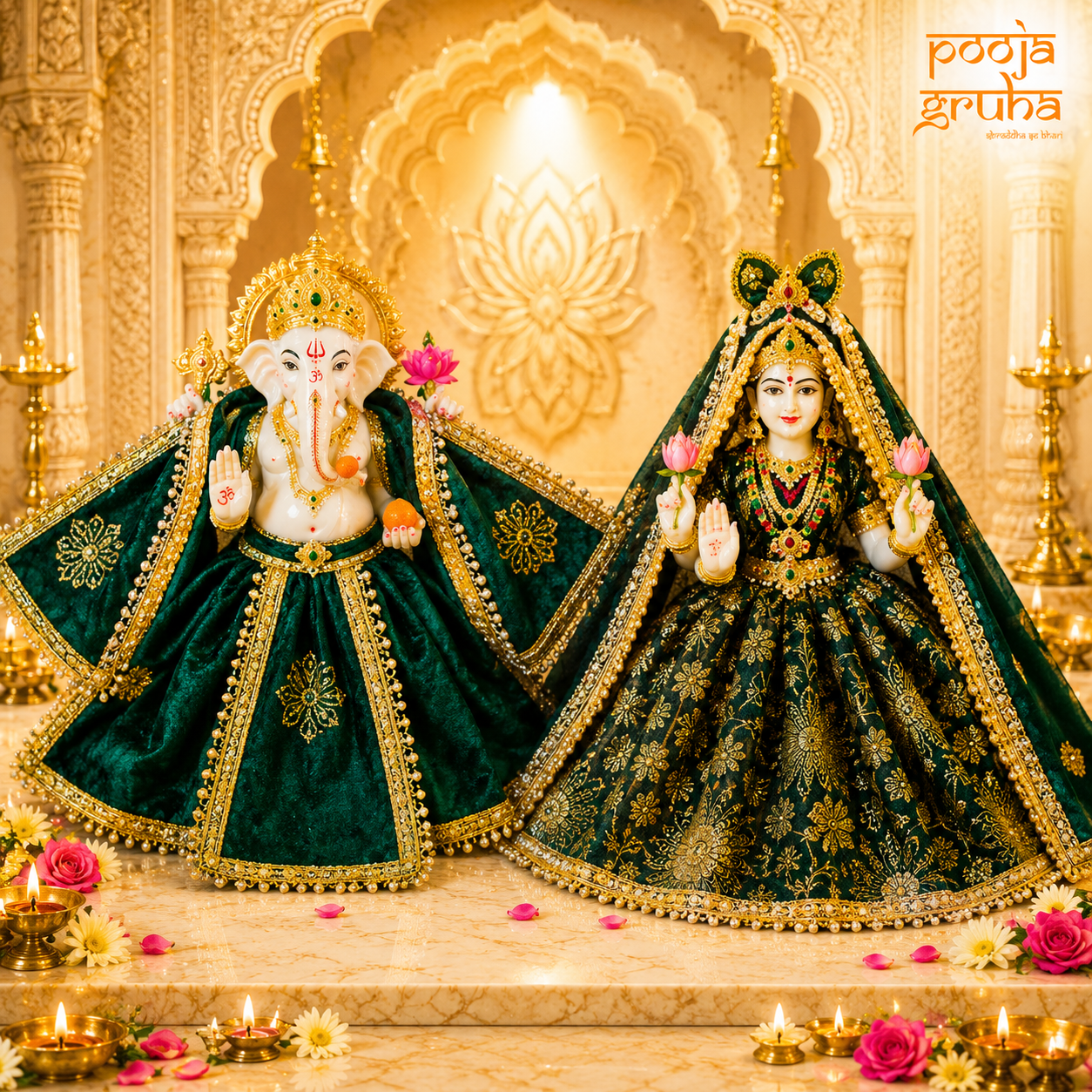 Shyam Shringar Laxmi Ganesh Ji Dress Set