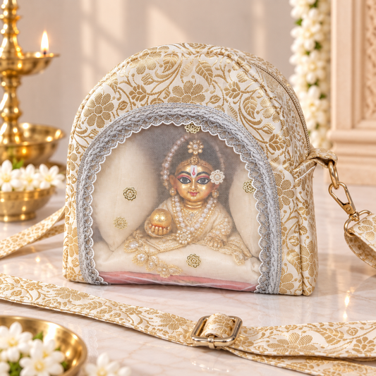 Shwet Pitambar Laddu Gopal Travel Bag | Pooja Gruha
