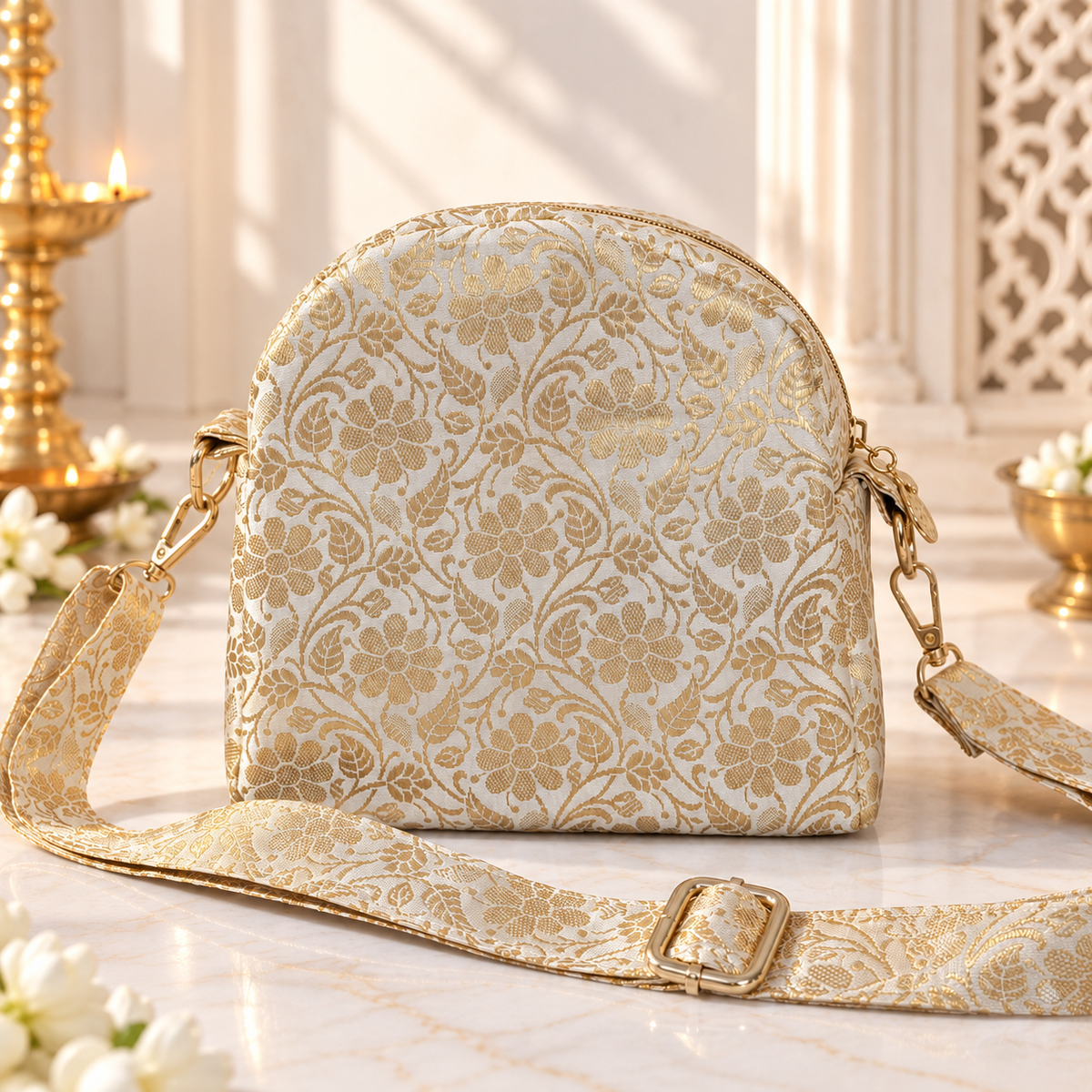 Shwet Pitambar Laddu Gopal Travel Bag | Pooja Gruha