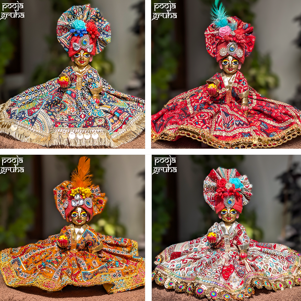 Chaturvastra Summer Laddu Gopal Dress Combo (Set of 4 Dresses)