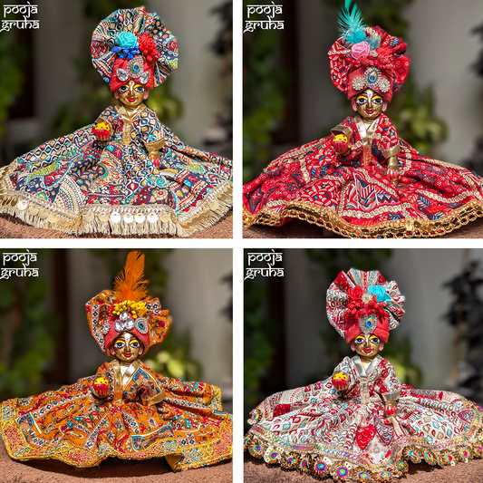 Chaturvastra Summer Laddu Gopal Dress Combo (Set of 4 Dresses)