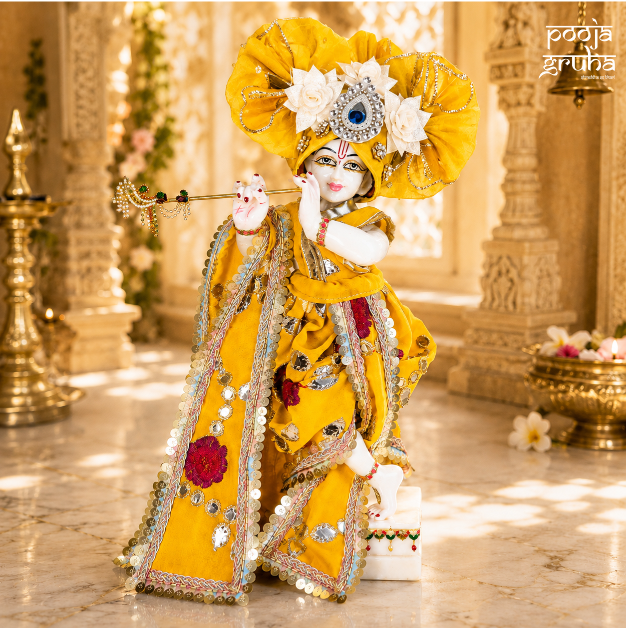 Kesariya Shringar Radha Krishna Dress Set
