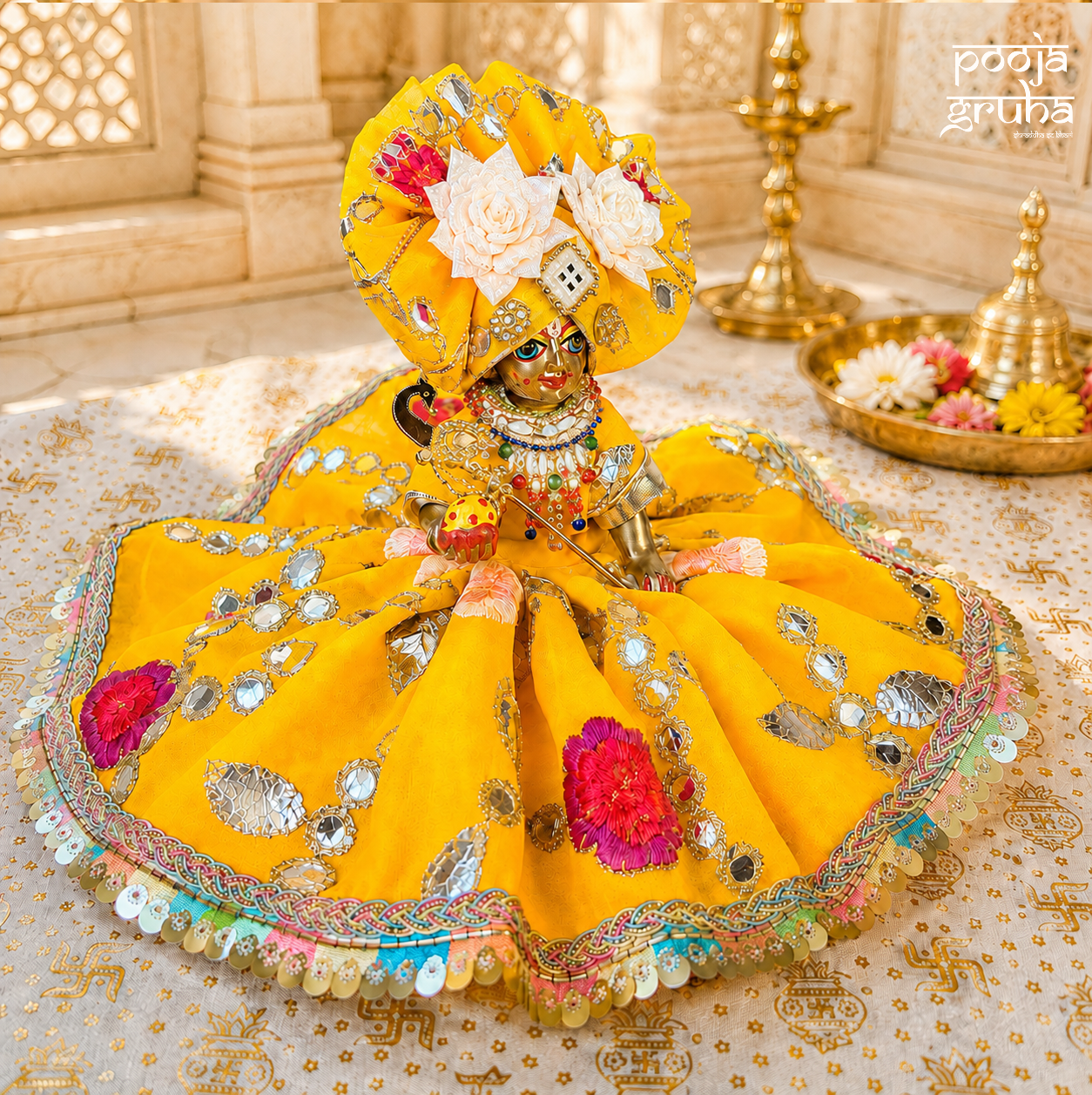 Kesariya Shringar Radha Rani & Laddu Gopal Dress Set