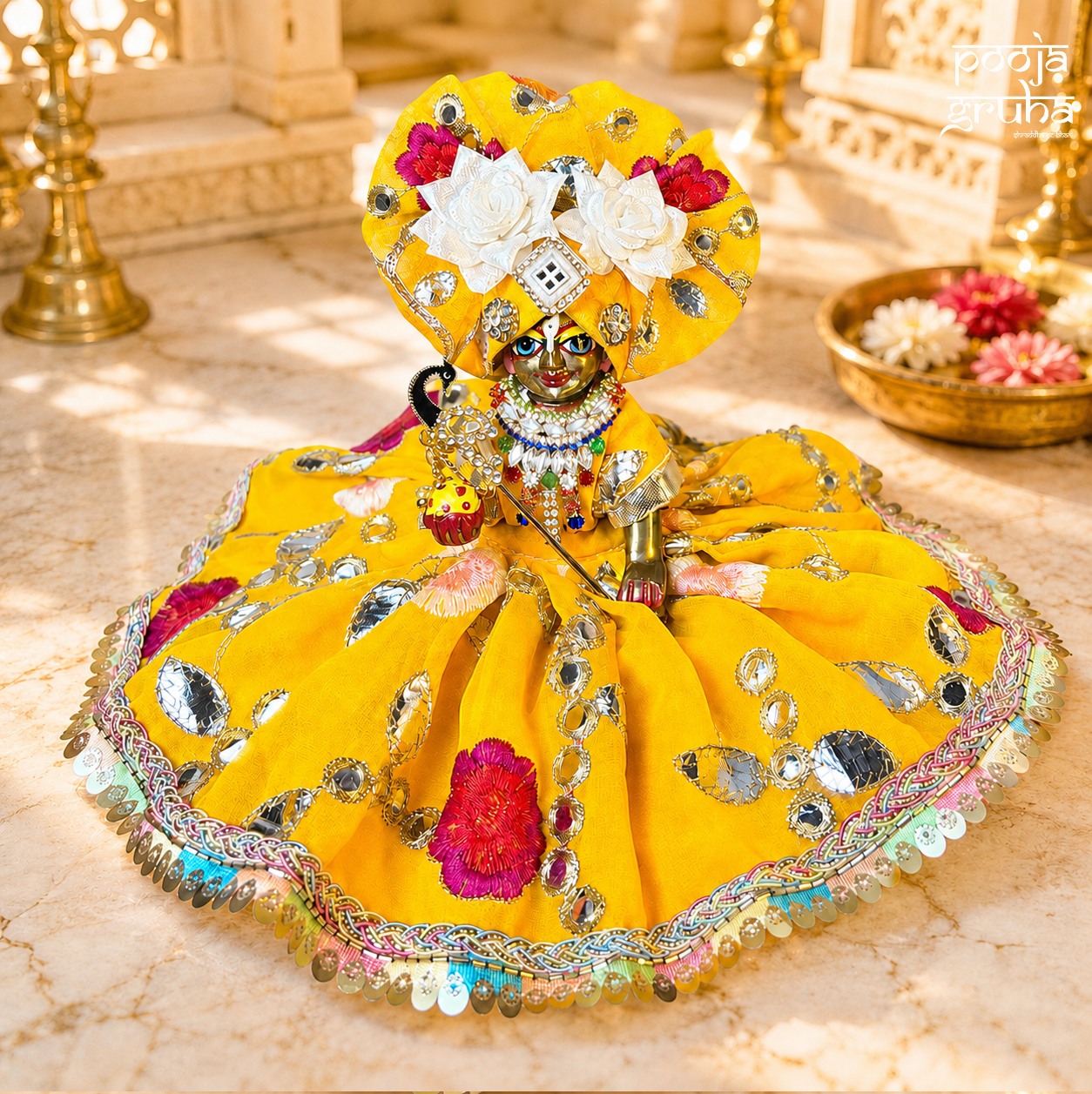 Kesariya Shringar Radha Rani & Laddu Gopal Dress Set