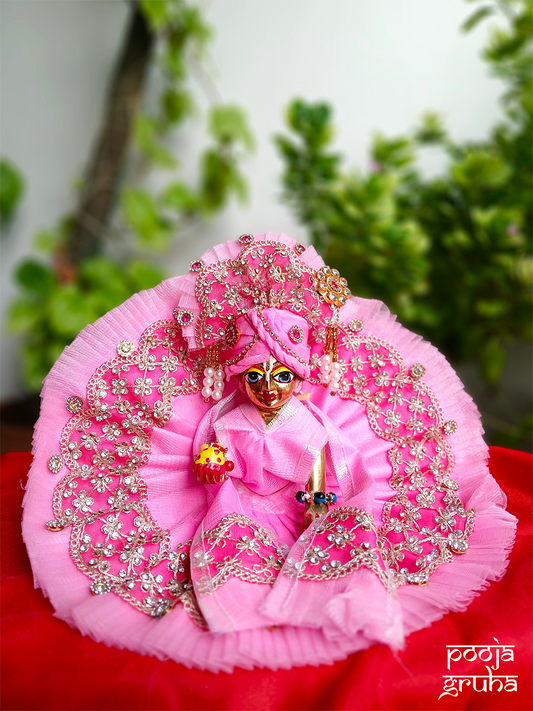 Gulab Rasiya - Laddu Gopal Dress Set with Mukut