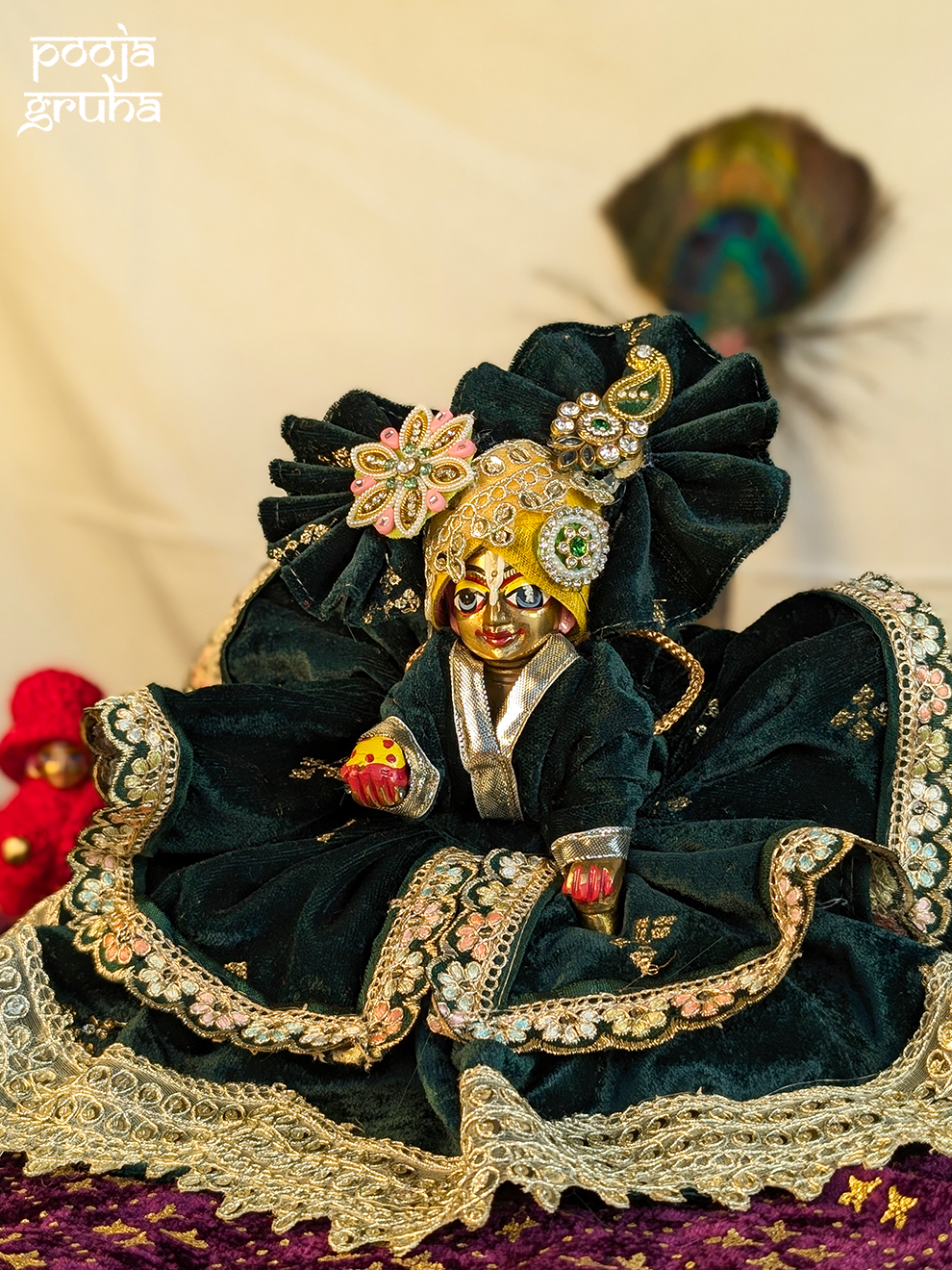 HariVilasa Laddu Gopal Velvet Dress