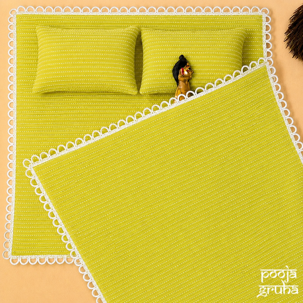 Hari Summer Laddu Gopal Cotton Bed Set