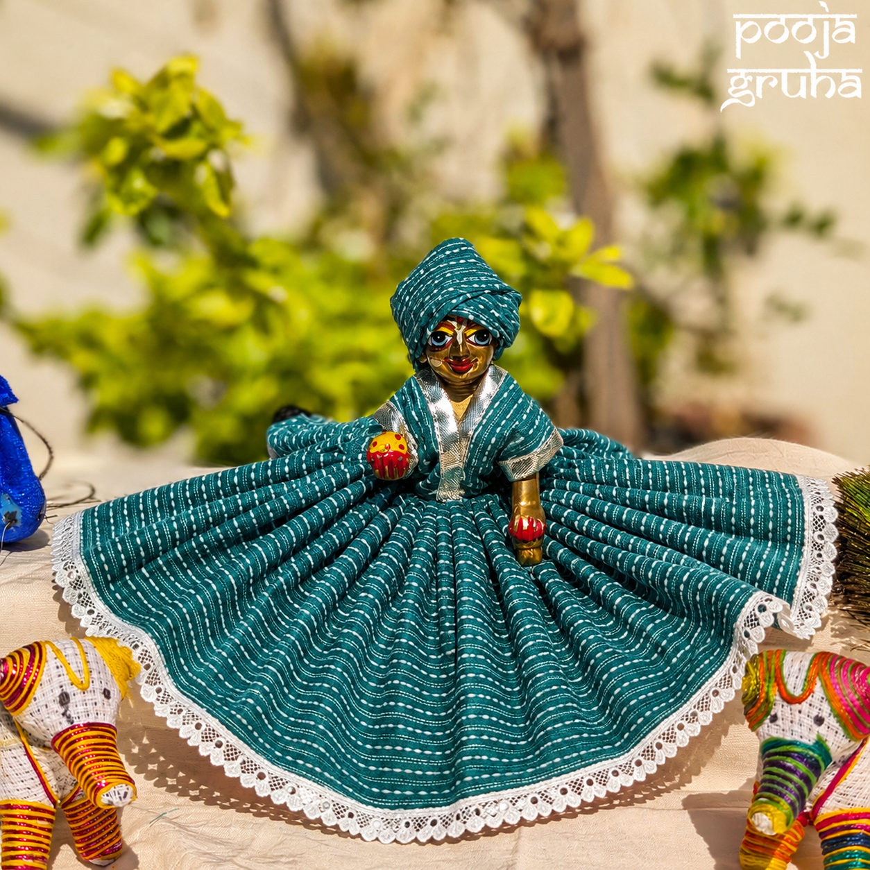 Hariyali Laddu Gopal Cotton Dress Set