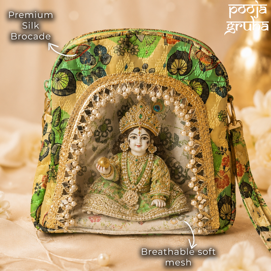 Premium Summer Laddu Gopal Travel Bag with Cushion | Pooja Gruha