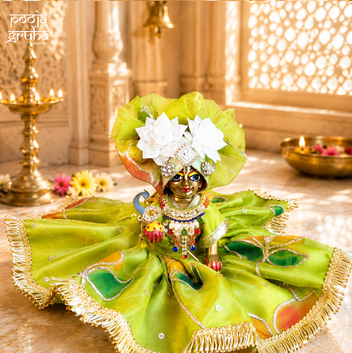 Hariyali Shringar Radha Rani & Laddu Gopal Dress Set