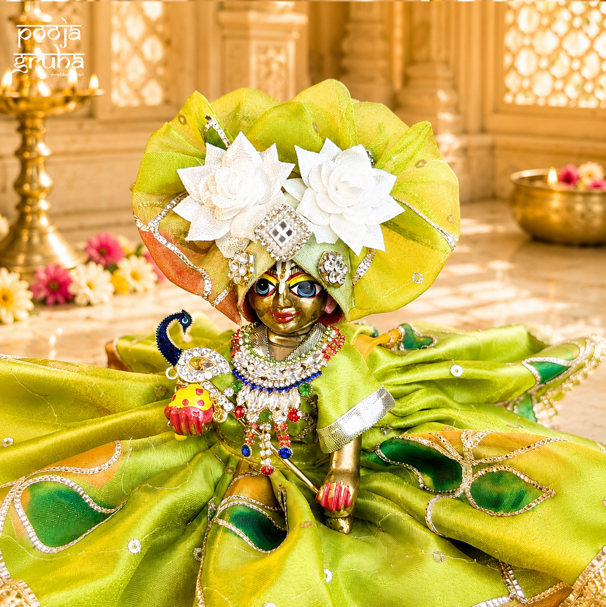 Hariyali Shringar Radha Rani & Laddu Gopal Dress Set