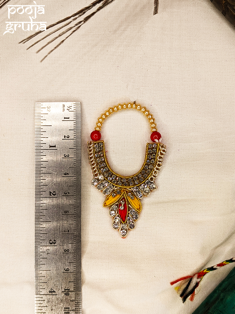 Yellow & Red Handcrafted Stone Haar