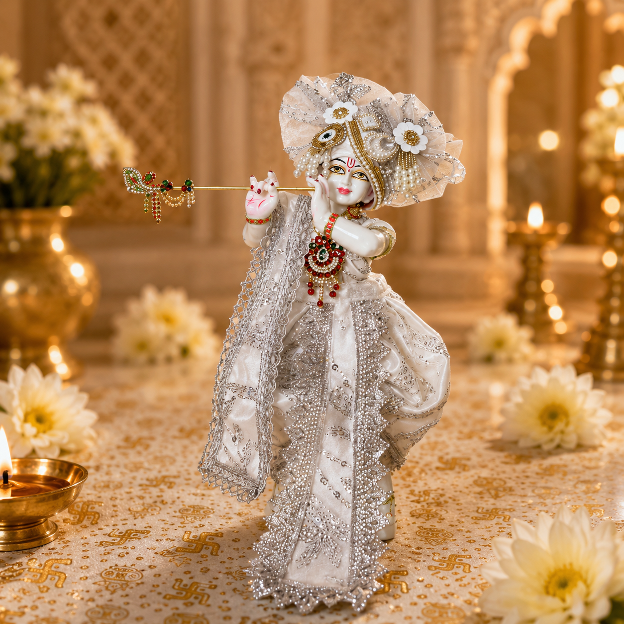 Shwet Vaibhav Dhoti Dress Set for God