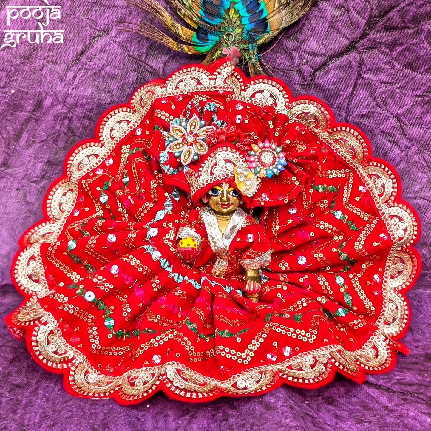 Aarunya Laddu Gopal / Radha Rani Poshak Dress Set