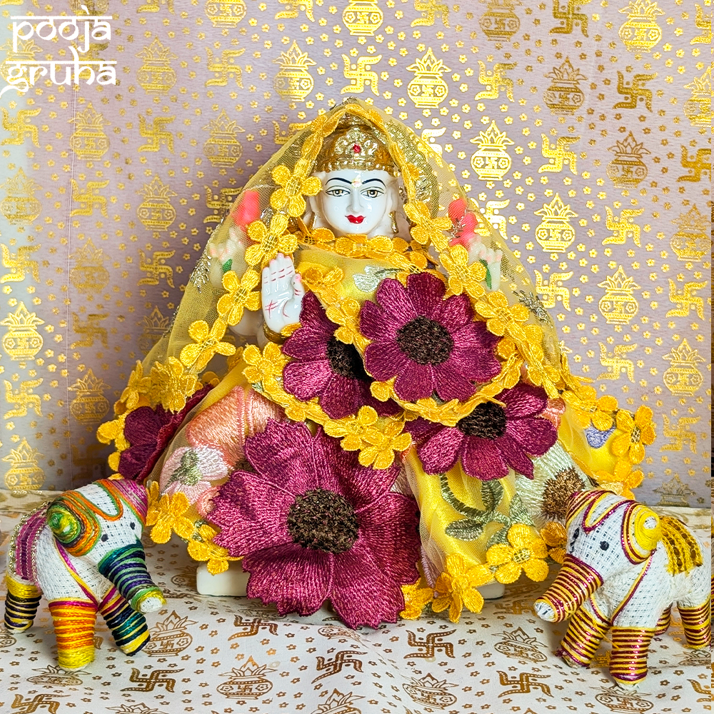 Pushpa Vastra Laxmi Ganesh Dress Set