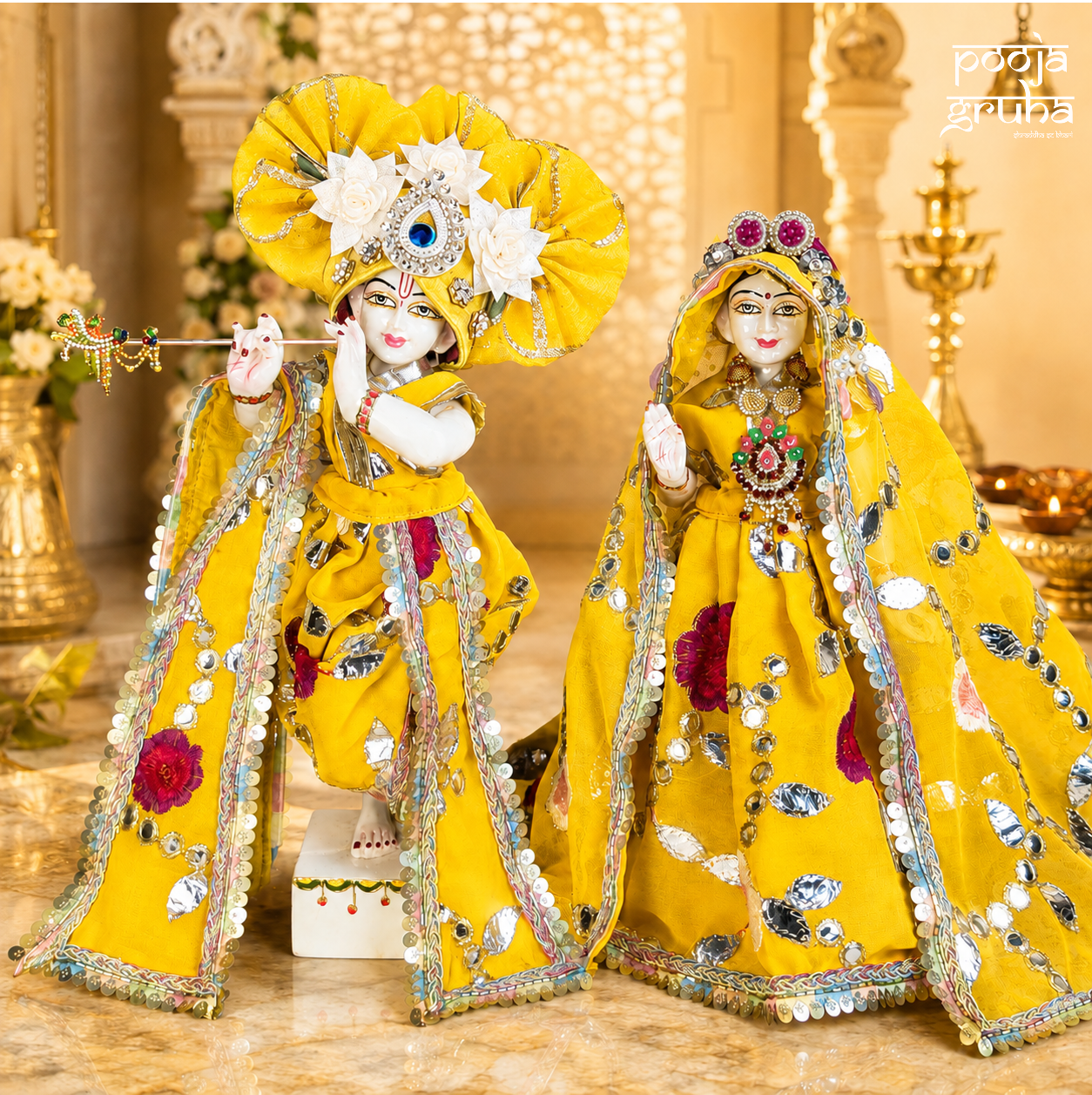 Kesariya Shringar Radha Krishna Dress Set