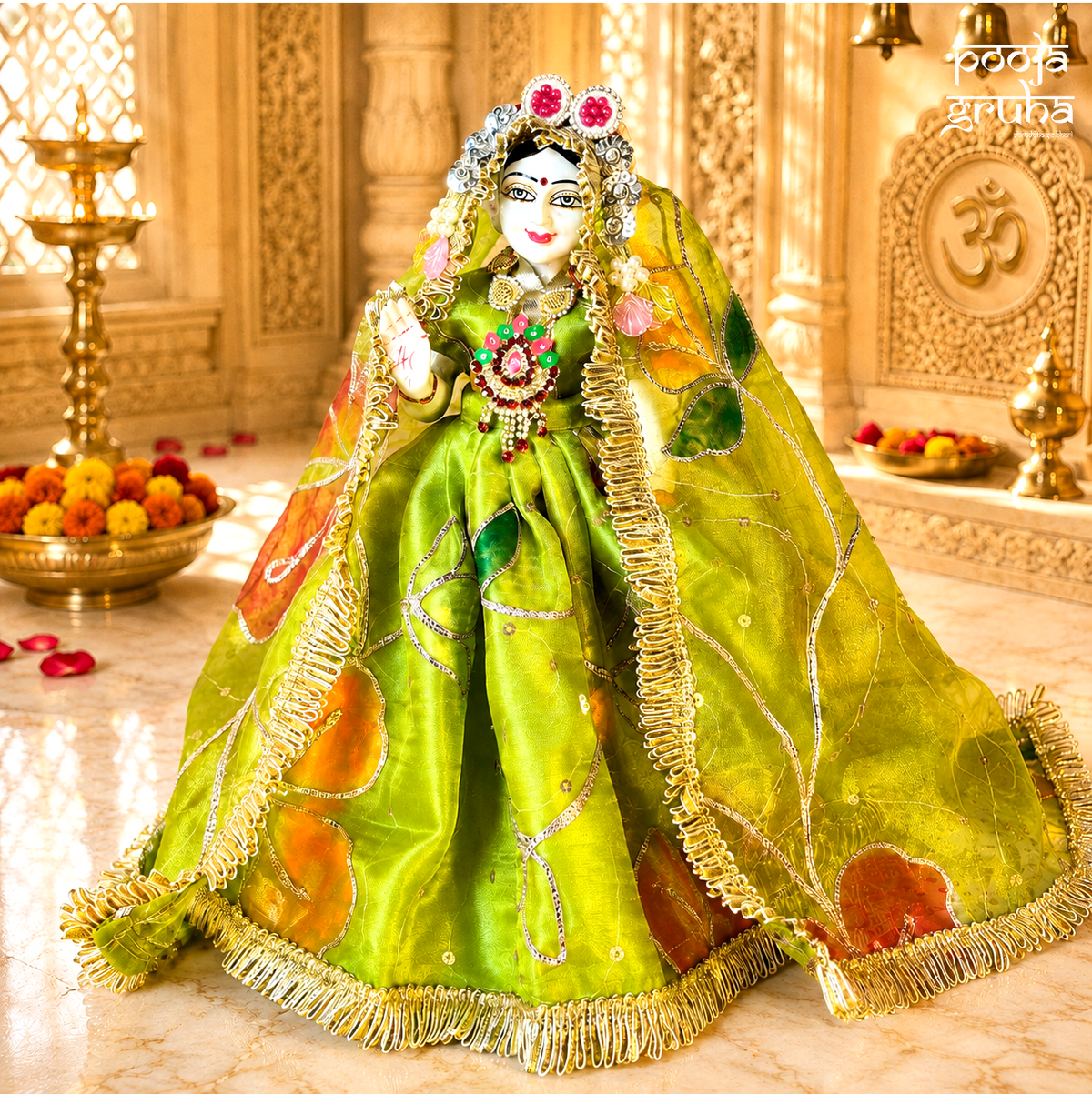 Hariyali Shringar Radha Krishna Dress Set