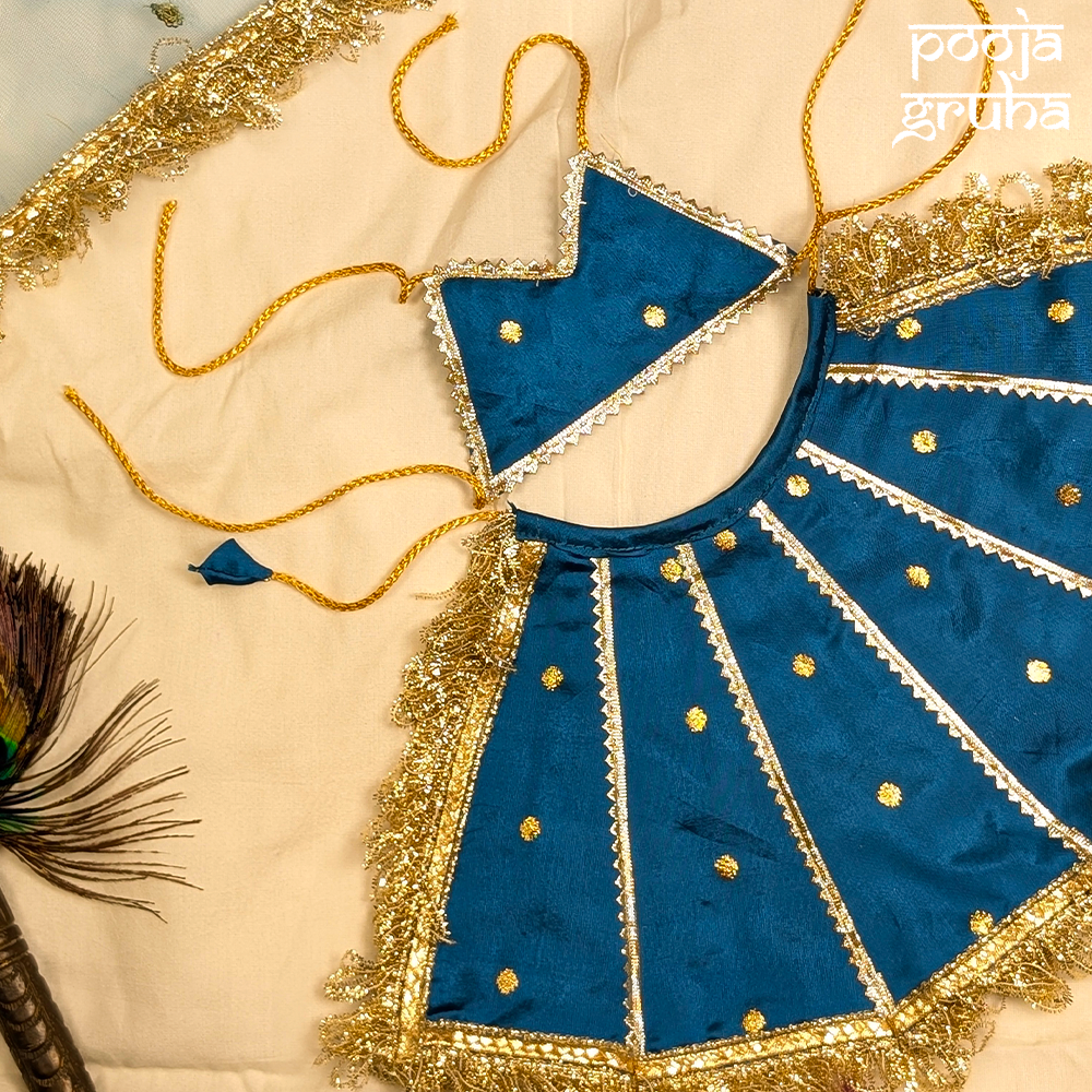 Neel – Navy Blue Silk Navratri Dress for Mata Rani