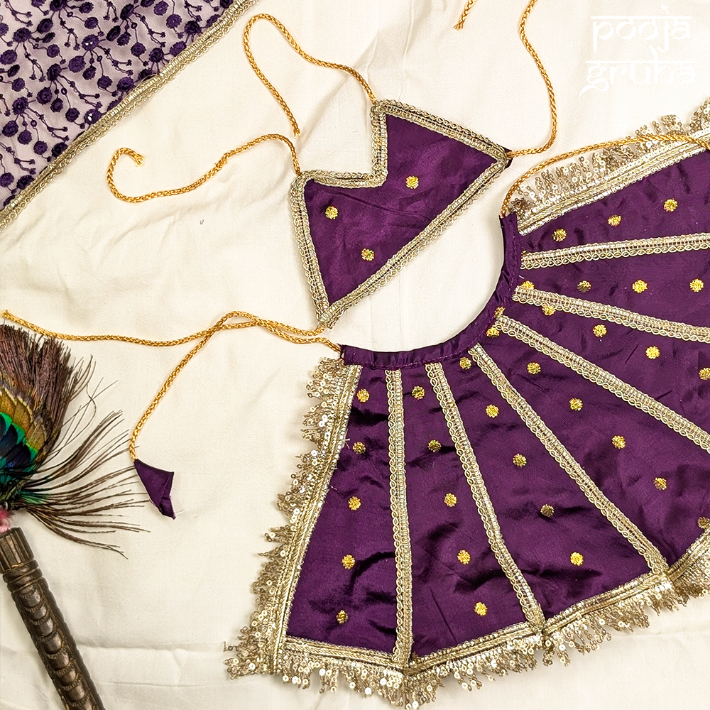 Rajlaxmi – Royal Purple Silk Navratri Dress for Mata Rani