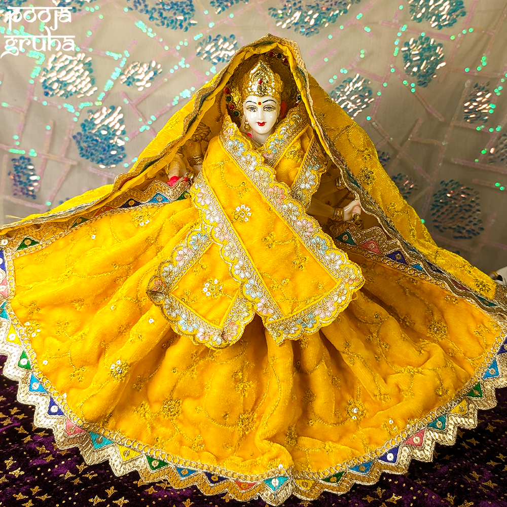 Kanakavarna Mata Rani Ji Velvet Dress