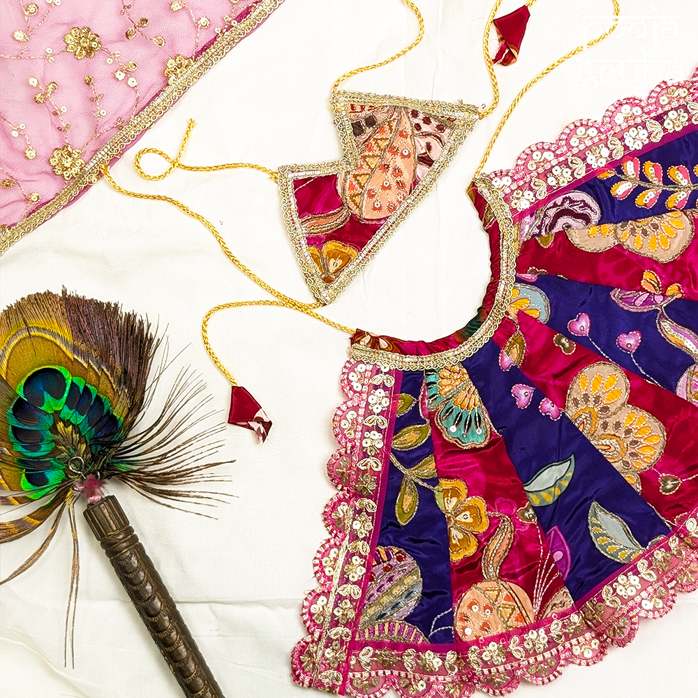 Rangini – Pink & Purple Silk Navratri Dress for Mata Rani