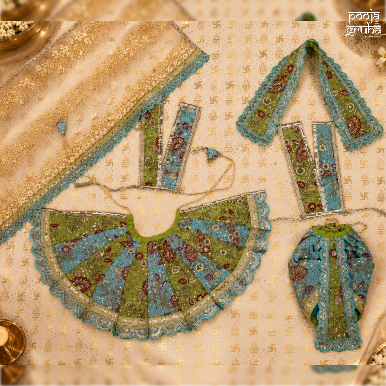 Vrindavan Hariyali Radha Krishna Dress Set