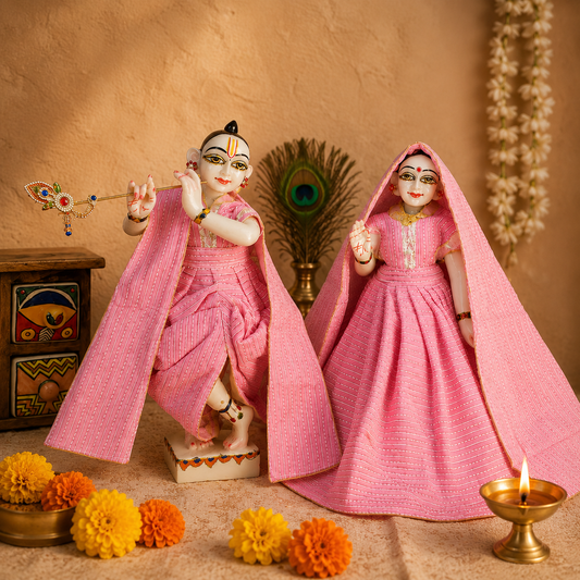 Prem Gulabi Radha Krishna Cotton Dress Set