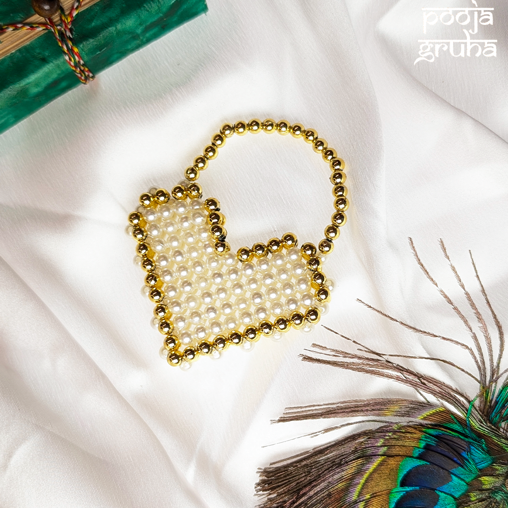 Handcrafted Pearl Beads Purse for Radha Rani Ji & Durga Maa