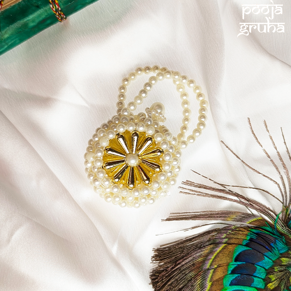 Handcrafted Pearl Beads Purse for Radha Rani Ji & Durga Maa