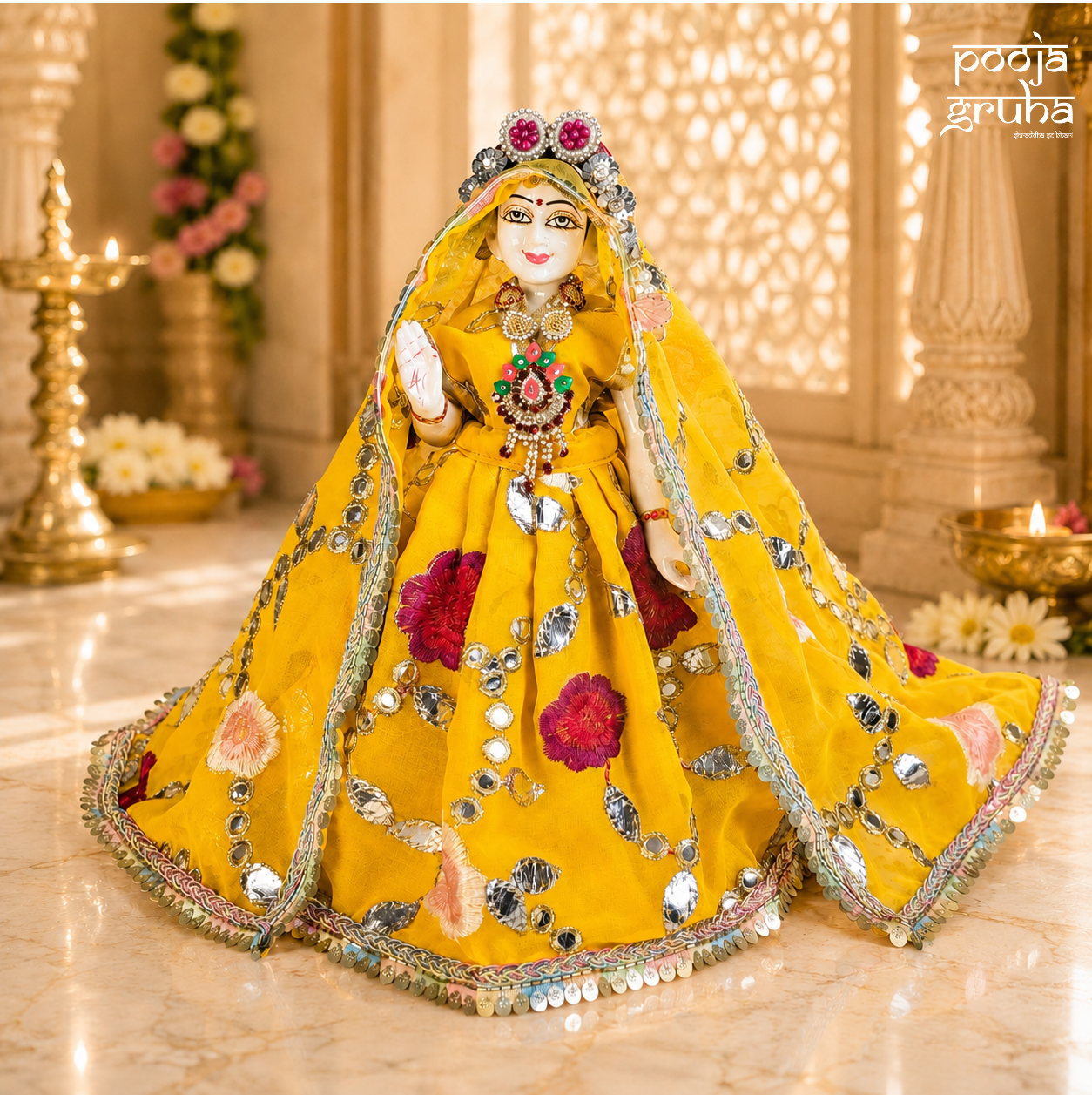 Kesariya Shringar Radha Krishna Dress Set