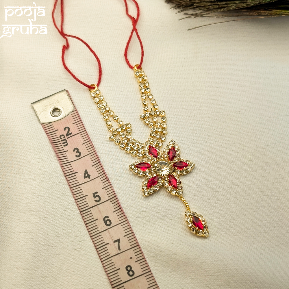 Kamal Drop Temple Shringar Necklace for Gods