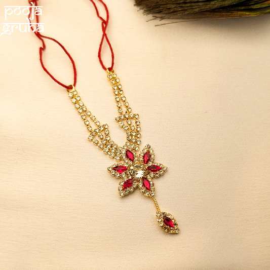 Kamal Drop Temple Shringar Necklace for Gods