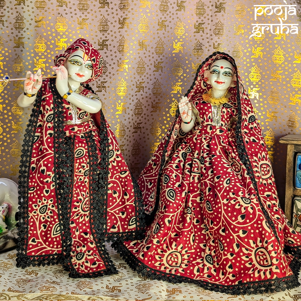 Raktambara Radha Krishna Cotton Dress Set
