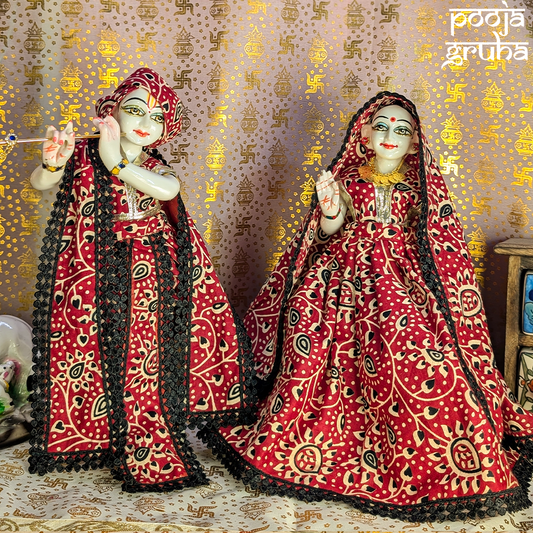 Lehenga & Dhoti sets for Radha Krishna Ji / Standing Idols Pooja Gruha Lehenga & Dhoti sets for Radha Krishna Ji / Standing Idols Pooja Gruha