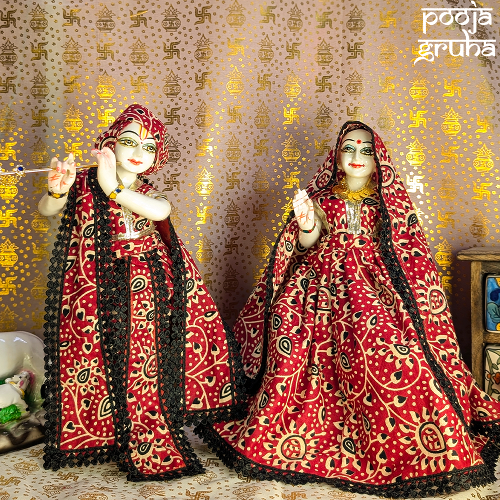 Raktambara Radha Krishna Cotton Dress Set