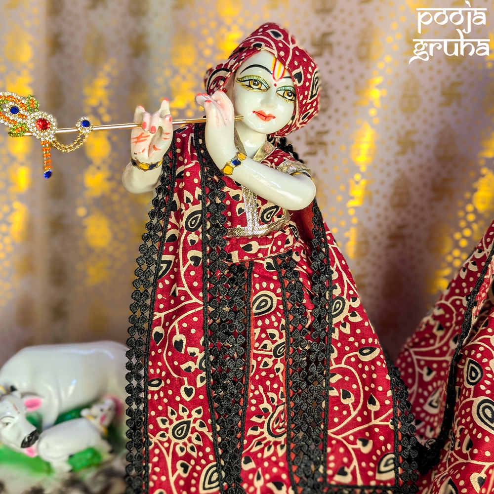 Raktambara Radha Krishna Cotton Dress Set