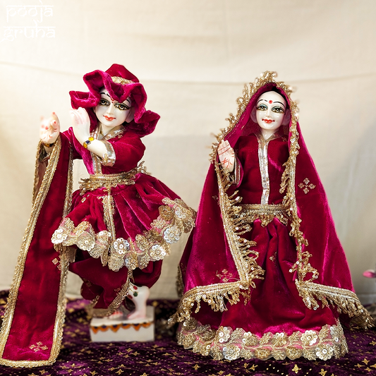 Raktima Radha Krishna Velvet Dress