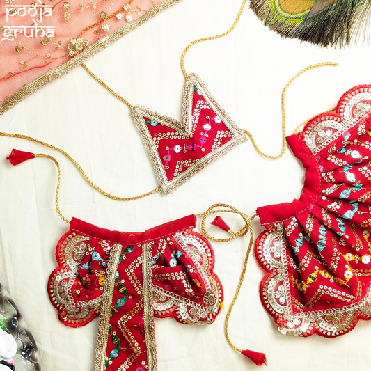 Aarunya Laxmi Ganesh Ji Lehenga & Dhoti Set