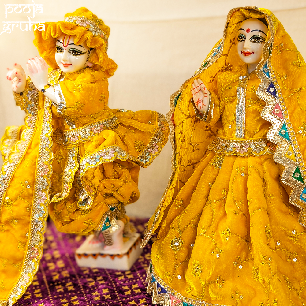 Kanakavarna Radha Krishna Velvet Dress