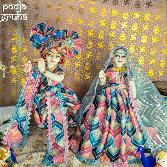 Neel Madhav Rangotsav Cotton Radha Krishna Dress Set
