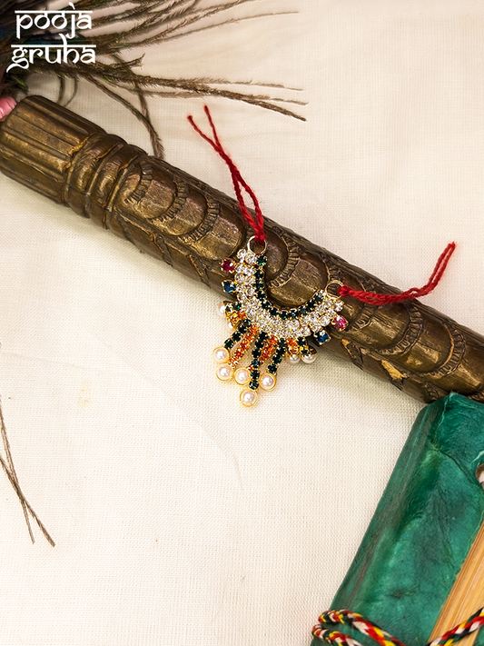 Pearl & Crystal Drop Deity Necklace