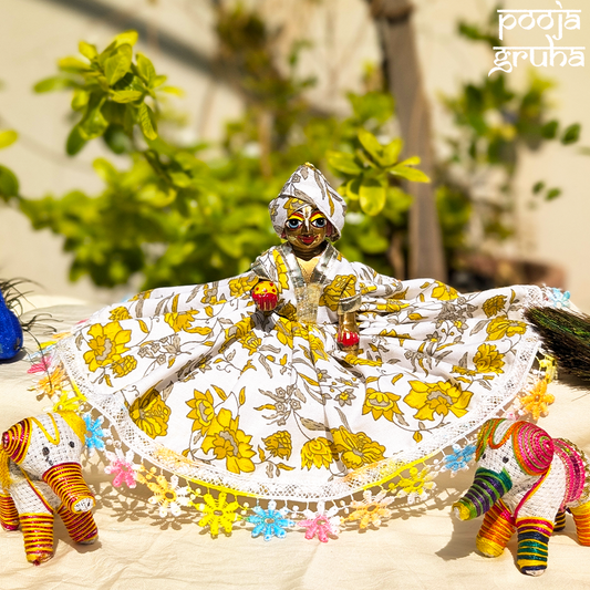 Chandrapushp Laddu Gopal Cotton Dress Set